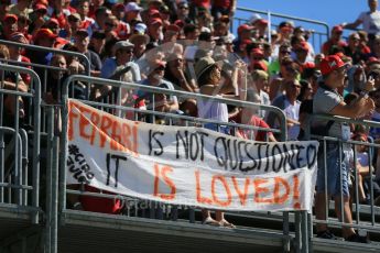 World © Octane Photographic Ltd. "Ferrari is not questioned - It is loved" banner. Sunday 6th September 2015, F1 Italian GP Race, Monza, Italy. Digital Ref: 1419LB1D2831