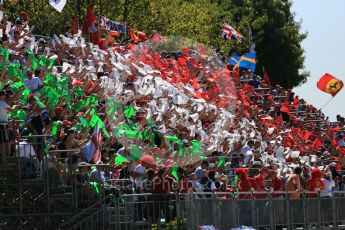 World © Octane Photographic Ltd. Italian flag display at Alta Velocita grandstand. Sunday 6th September 2015, F1 Italian GP Race, Monza, Italy. Digital Ref: 1419LB5D9157