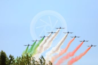 World © Octane Photographic Ltd. Frecce Tricolori - Italian Aerobatic team. Sunday 6th September 2015, F1 Italian GP Race, Monza, Italy. Digital Ref: 1419LB5D9167