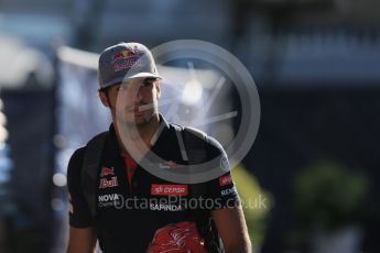 World © Octane Photographic Ltd. Scuderia Toro Rosso STR10 – Carlos Sainz Jnr. Sunday 6th September 2015, F1 Italian GP Paddock, Monza, Italy. Digital Ref: 1417LB1D2048