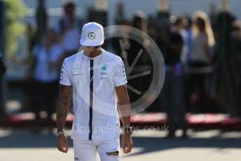 World © Octane Photographic Ltd. Mercedes AMG Petronas F1 W06 Hybrid – Lewis Hamilton. Sunday 6th September 2015, F1 Italian GP Paddock, Monza, Italy. Digital Ref: 1417LB1D2073