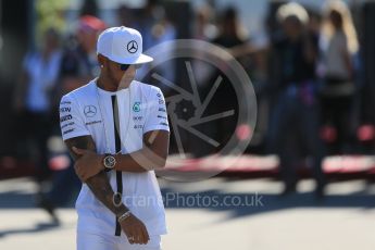 World © Octane Photographic Ltd. Mercedes AMG Petronas F1 W06 Hybrid – Lewis Hamilton. Sunday 6th September 2015, F1 Italian GP Paddock, Monza, Italy. Digital Ref: 1417LB1D2081