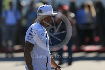 World © Octane Photographic Ltd. Mercedes AMG Petronas F1 W06 Hybrid – Lewis Hamilton. Sunday 6th September 2015, F1 Italian GP Paddock, Monza, Italy. Digital Ref: 1417LB1D2089