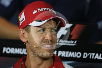 World © Octane Photographic Ltd. FIA Drivers’ Press Conference. Thursday 3rd September 2015, F1 Italian GP Press Conference, Monza, Italy. Sebastian Vettel - Scuderia Ferrari. Digital Ref: 1401LB1D8196
