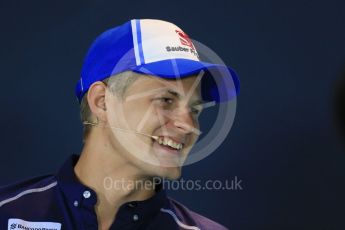 World © Octane Photographic Ltd. FIA Drivers’ Press Conference. Thursday 3rd September 2015, F1 Italian GP Press Conference, Monza, Italy. Marcus Ericsson – Sauber F1 Team. Digital Ref: 1401LB1D8200