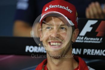World © Octane Photographic Ltd. FIA Drivers’ Press Conference. Thursday 3rd September 2015, F1 Italian GP Press Conference, Monza, Italy. Sebastian Vettel - Scuderia Ferrari. Digital Ref: 1401LB1D8207