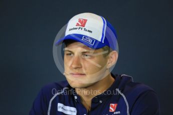 World © Octane Photographic Ltd. FIA Drivers’ Press Conference. Thursday 3rd September 2015, F1 Italian GP Press Conference, Monza, Italy. Marcus Ericsson – Sauber F1 Team. Digital Ref: 1401LB1D8223