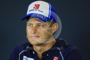 World © Octane Photographic Ltd. FIA Drivers’ Press Conference. Thursday 3rd September 2015, F1 Italian GP Press Conference, Monza, Italy. Marcus Ericsson – Sauber F1 Team. Digital Ref: 1401LB1D8260
