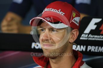 World © Octane Photographic Ltd. FIA Drivers’ Press Conference. Thursday 3rd September 2015, F1 Italian GP Press Conference, Monza, Italy. Sebastian Vettel - Scuderia Ferrari. Digital Ref: 1401LB1D8263