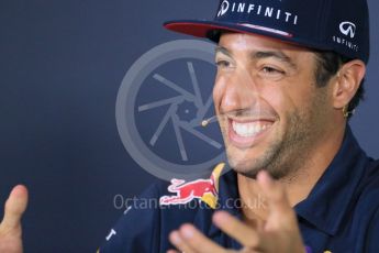 World © Octane Photographic Ltd. FIA Drivers’ Press Conference. Thursday 3rd September 2015, F1 Italian GP Press Conference, Monza, Italy. Daniel Ricciardo - Infiniti Red Bull Racing. Digital Ref: 1401LB1D8333