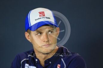 World © Octane Photographic Ltd. FIA Drivers’ Press Conference. Thursday 3rd September 2015, F1 Italian GP Press Conference, Monza, Italy. Marcus Ericsson – Sauber F1 Team. Digital Ref: 1401LB1D8350
