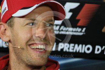 World © Octane Photographic Ltd. FIA Drivers’ Press Conference. Thursday 3rd September 2015, F1 Italian GP Press Conference, Monza, Italy. Sebastian Vettel - Scuderia Ferrari. Digital Ref: 1401LB1D8357