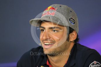 World © Octane Photographic Ltd. FIA Drivers’ Press Conference. Thursday 3rd September 2015, F1 Italian GP Press Conference, Monza, Italy. Carlos Sainz - Scuderia Toro Rosso. Digital Ref: 1401LB1D8371