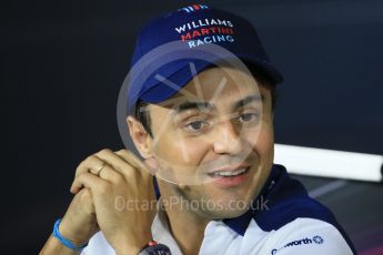 World © Octane Photographic Ltd. FIA Drivers’ Press Conference. Thursday 3rd September 2015, F1 Italian GP Press Conference, Monza, Italy. Felipe Massa – Williams Martini Racing. Digital Ref: 1401LB1D8393