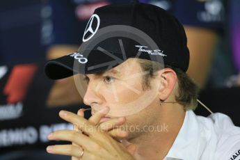 World © Octane Photographic Ltd. FIA Drivers’ Press Conference. Thursday 3rd September 2015, F1 Italian GP Press Conference, Monza, Italy. Nico Rosberg - Mercedes AMG Petronas. Digital Ref: 1401LB1D8424