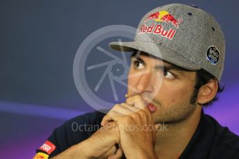 World © Octane Photographic Ltd. FIA Drivers’ Press Conference. Thursday 3rd September 2015, F1 Italian GP Press Conference, Monza, Italy. Carlos Sainz - Scuderia Toro Rosso. Digital Ref: 1401LB1D8474