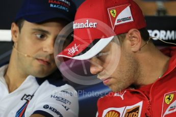 World © Octane Photographic Ltd. FIA Drivers’ Press Conference. Thursday 3rd September 2015, F1 Italian GP Press Conference, Monza, Italy. Sebastian Vettel - Scuderia Ferrari and Felipe Massa – Williams Martini Racing. Digital Ref: 1401LB1D8478