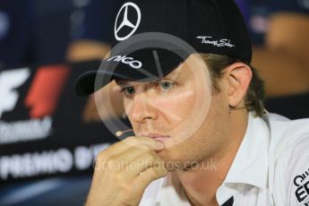 World © Octane Photographic Ltd. FIA Drivers’ Press Conference. Thursday 3rd September 2015, F1 Italian GP Press Conference, Monza, Italy. Nico Rosberg - Mercedes AMG Petronas. Digital Ref: 1401LB1D8481