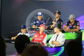 World © Octane Photographic Ltd. FIA Drivers’ Press Conference. Thursday 3rd September 2015, F1 Italian GP Press Conference, Monza, Italy. Marcus Ericsson – Sauber F1 Team, Felipe Massa – Williams Martini Racing, Daniel Ricciardo - Infiniti Red Bull Racing, Carlos Sainz (Scuderia Toro Rosso), Nico Rosberg - Mercedes AMG Petronas , Sebastian Vettel - Scuderia Ferrari. Digital Ref: 1401LB5D8166
