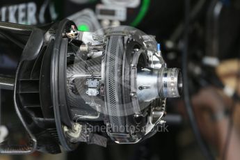 World © Octane Photographic Ltd. McLaren Honda MP4/30 front brakes. Thursday 3rd September 2015, F1 Italian GP Paddock, Monza, Italy. Digital Ref: 1400LB1D8082