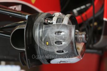 World © Octane Photographic Ltd. Scuderia Ferrari SF15-T front brakes. Thursday 3rd September 2015, F1 Italian GP Paddock, Monza, Italy. Digital Ref: 1400LB1D8086