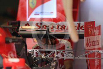 World © Octane Photographic Ltd. Scuderia Ferrari SF15-T rear wing. Thursday 3rd September 2015, F1 Italian GP Paddock, Monza, Italy. Digital Ref: 1400LB1D8092