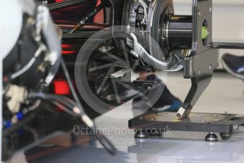World © Octane Photographic Ltd. Williams Martini Racing FW37 rear brakes. Thursday 3rd September 2015, F1 Italian GP Paddock, Monza, Italy. Digital Ref: 1400LB1D8104