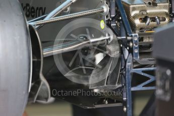 World © Octane Photographic Ltd. Mercedes AMG Petronas F1 W06 Hybrid front suspension and brake cooling. Thursday 3rd September 2015, F1 Italian GP Paddock, Monza, Italy. Digital Ref: 1400LB1D8120