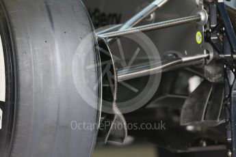 World © Octane Photographic Ltd. Mercedes AMG Petronas F1 W06 Hybrid front suspension and brake cooling. Thursday 3rd September 2015, F1 Italian GP Paddock, Monza, Italy. Digital Ref: 1400LB1D8122