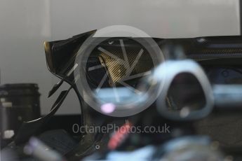 World © Octane Photographic Ltd. Mercedes AMG Petronas F1 W06 Hybrid forward floor detail. Thursday 3rd September 2015, F1 Italian GP Paddock, Monza, Italy. Digital Ref: 1400LB1D8126