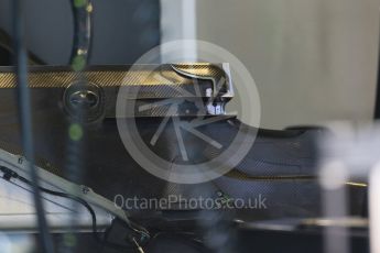 World © Octane Photographic Ltd. Mercedes AMG Petronas F1 W06 Hybrid rear floor detail. Thursday 3rd September 2015, F1 Italian GP Paddock, Monza, Italy. Digital Ref: 1400LB1D8132