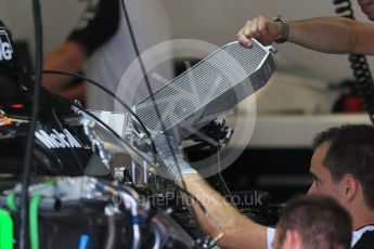 World © Octane Photographic Ltd. McLaren Honda MP4/30 oil cooler. Thursday 3rd September 2015, F1 Italian GP Paddock, Monza, Italy. Digital Ref: 1400LB1D8158