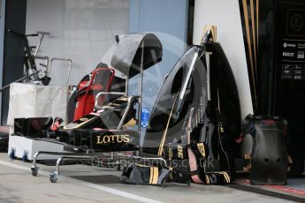 World © Octane Photographic Ltd. Lotus F1 Team E23 Hybrid bodywork and front wing - Reserve Driver – Jolyon Palmer. Thursday 3rd September 2015, F1 Italian GP Paddock, Monza, Italy. Digital Ref: 1400LB5D8082