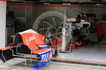 World © Octane Photographic Ltd. Manor Marussia F1 Team MR03B rear bodywork. Thursday 3rd September 2015, F1 Italian GP Paddock, Monza, Italy. Digital Ref: 1400LB5D8089