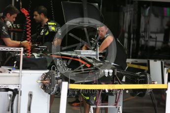 World © Octane Photographic Ltd. Sahara Force India VJM08B front brake and electrical isolation barrier. Thursday 3rd September 2015, F1 Italian GP Paddock, Monza, Italy. Digital Ref: 1400LB5D8112