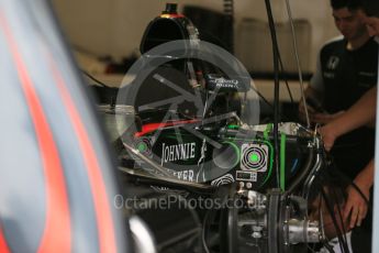 World © Octane Photographic Ltd. McLaren Honda MP4/30 mirror detail. Thursday 3rd September 2015, F1 Italian GP Paddock, Monza, Italy. Digital Ref: 1400LB5D8119