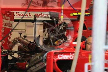 World © Octane Photographic Ltd. Scuderia Ferrari SF15-T rear wing – Kimi Raikkonen. Friday 4th September 2015, F1 Italian GP Pitlane, Monza, Italy. Digital Ref: 1404LB1D8575