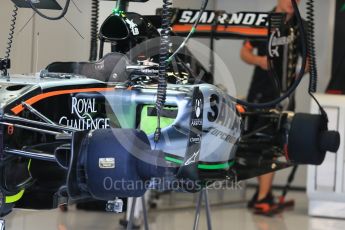 World © Octane Photographic Ltd. Sahara Force India VJM08B side pod vanes – Nico Hulkenberg. Friday 4th September 2015, F1 Italian GP Pitlane, Monza, Italy. Digital Ref: 1404LB1D8615