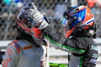 World © Octane Photographic Ltd. Saturday 5th September 2015. Status Grand Prix – Richie Stanaway and Rapax – Robert Visoiu. GP2 Race 1, Monza, Italy. Digital Ref. : 1413LB1D1774