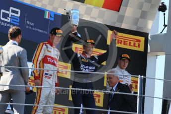 World © Octane Photographic Ltd. Sunday 6th September 2015. Russian Time – Mitch Evans (1st), Campos Racing – Arthur Pic (2nd) and ART Grand Prix – Stoffel Vandoorne (3rd). GP2 Race 2, Monza, Italy. Digital Ref. : 1416LB1D2428