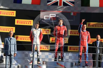 World © Octane Photographic Ltd. Saturday 5th September 2015. Arden International – Emil Bernstorff (1st), ART Grand Prix – Esteban Ocon (2nd) and Arden International – Kevin Ceccon (3rd). GP3 Race 1 - Monza, Italy. Digital Ref. : 1414LB1D1902