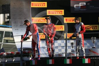 World © Octane Photographic Ltd. Saturday 5th September 2015. Arden International – Emil Bernstorff (1st), ART Grand Prix – Esteban Ocon (2nd) and Arden International – Kevin Ceccon. GP3 Race 1 - Monza, Italy. Digital Ref. : 1414LB1D1984