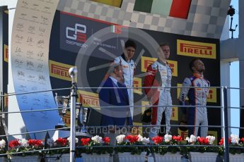 World © Octane Photographic Ltd. Sunday 6th September 2015. ART Grand Prix – Marvin Kirchhofer (1st) and Esteban Ocon (2nd) and Trident – Luca Ghiotto (3rd). GP3 Race 2 - Monza, Italy. Digital Ref. : 1415LB1D2221