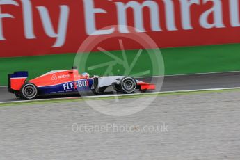 World © Octane Photographic Ltd. Manor Marussia F1 Team MR03B – William Stevens. Friday 4th September 2015, F1 Italian GP Practice 1, Monza, Italy. Digital Ref: 1405LB1D8803