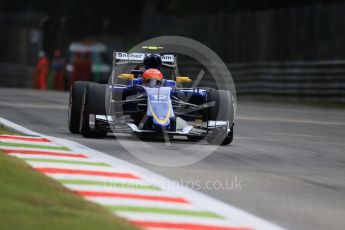 World © Octane Photographic Ltd. Sauber F1 Team C34-Ferrari – Felipe Nasr. Friday 4th September 2015, F1 Italian GP Practice 1, Monza, Italy. Digital Ref: 1405LB7D5661