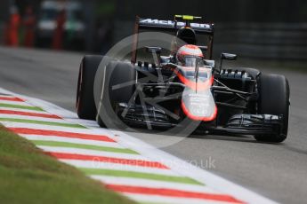 World © Octane Photographic Ltd. McLaren Honda MP4/30 - Jenson Button. Friday 4th September 2015, F1 Italian GP Practice 1, Monza, Italy. Digital Ref: 1405LB7D5772
