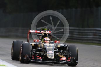 World © Octane Photographic Ltd. Lotus F1 Team E23 Hybrid – Pastor Maldonado. Friday 4th September 2015, F1 Italian GP Practice 1, Monza, Italy. Digital Ref: 1405LB7D5822