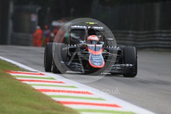 World © Octane Photographic Ltd. McLaren Honda MP4/30 - Jenson Button. Friday 4th September 2015, F1 Italian GP Practice 1, Monza, Italy. Digital Ref: 1405LB7D5973