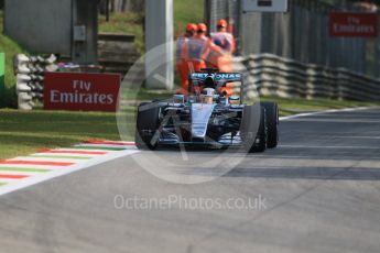 World © Octane Photographic Ltd. Mercedes AMG Petronas F1 W06 Hybrid – Lewis Hamilton. Friday 4th September 2015, F1 Italian GP Practice 1, Monza, Italy. Digital Ref: 1405LB7D6262