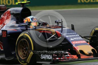 World © Octane Photographic Ltd. Scuderia Toro Rosso STR10 – Carlos Sainz Jnr. Friday 4th September 2015, F1 Italian GP Practice 2, Monza, Italy. Digital Ref: 1407LB1D9415